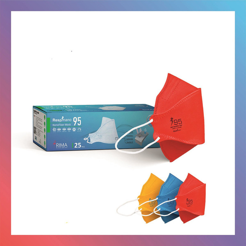 ماسک تنفسی ریما مدل سه بعدی N95 نانو کد Sport-F95 بسته 25 عددی
