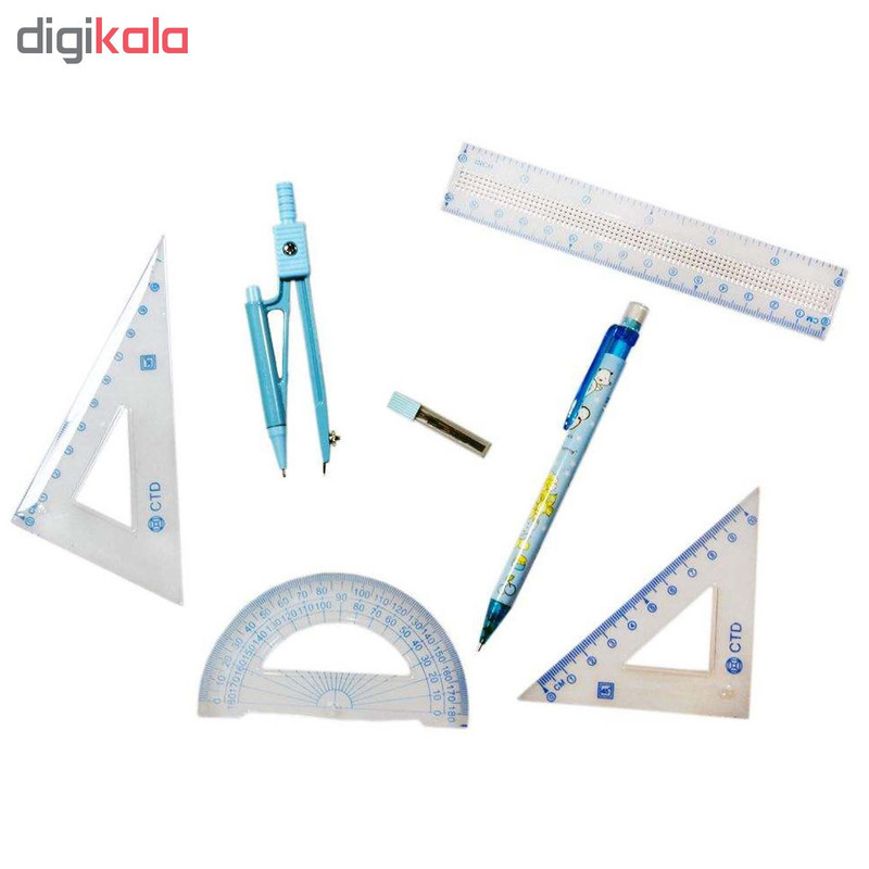 ست پرگار و خط کش کرون مدل M-407  بسته 7 عددی