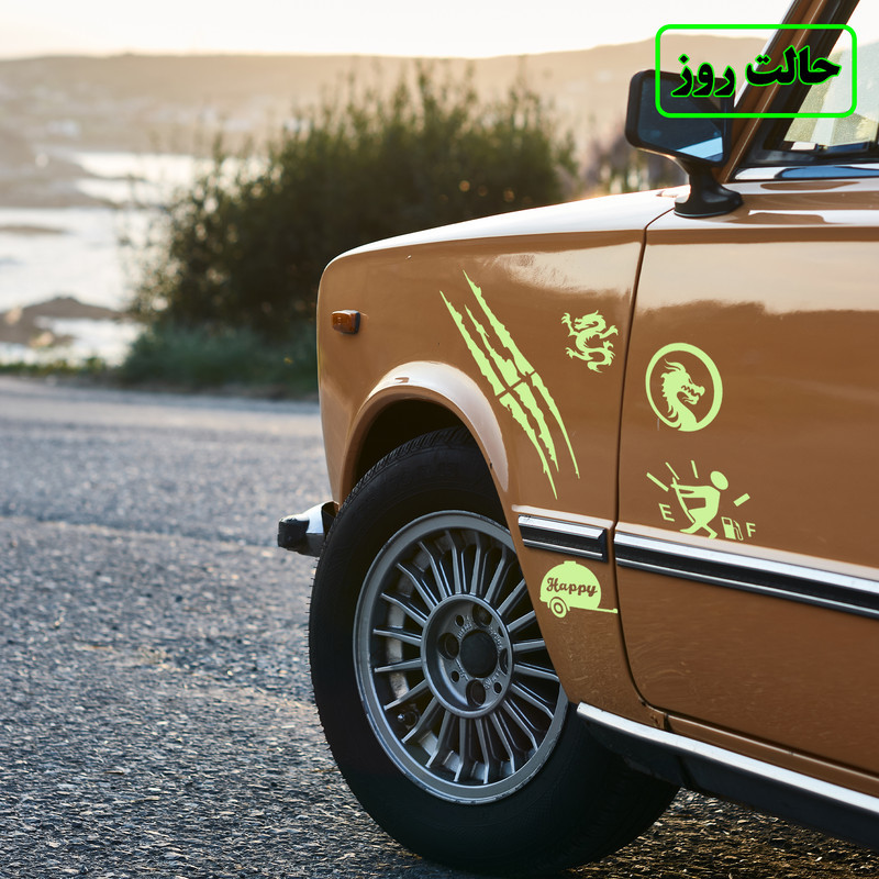برچسب بدنه خودرو مدل شبنما طرح اژدها کد02