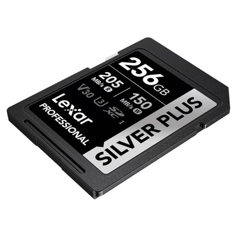 کارت حافظه SDXC لکسار مدل SILVER PLUS کلاس 10 استاندارد ظرفیت 256 گیگابایت سرعت 205MBps