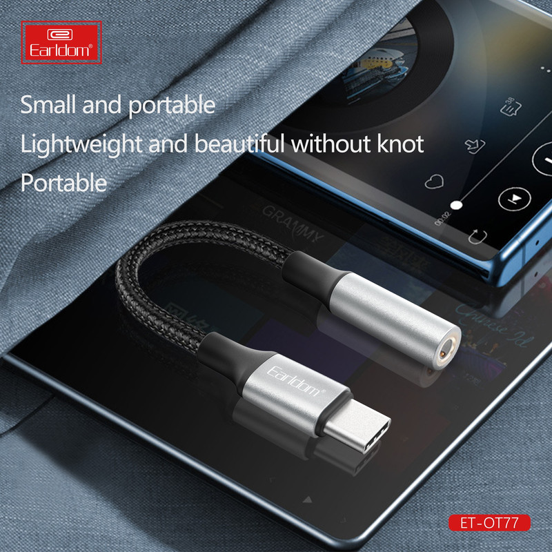 مبدل USB-C به جک 3.5 میلی متری ارلدام مدل ET-OT77