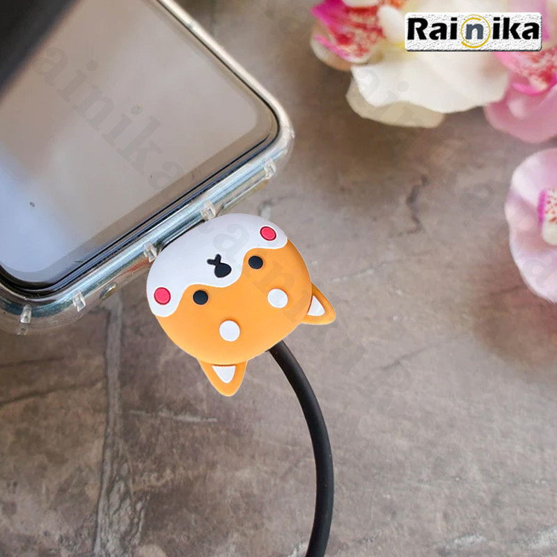 محافظ کابل شارژر دیواری رینیکا مدل Cute Dog BA مناسب برای شارژر اپل 20 وات ba مجموعه 5 عددی