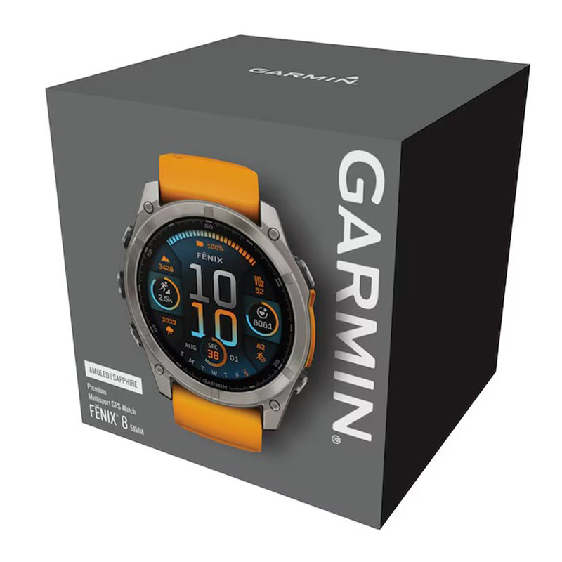 ساعت هوشمند 51 میلی‌متری گارمین مدل Fenix 8 Amoled Sapphire با بند سیلیکونی
