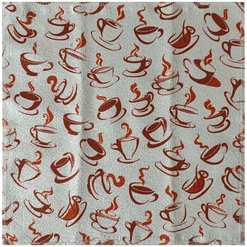 دستمال نظافت آشپزخانه بی تی مدل میکروفایبر طرح فنجان کد 30x30W252 بسته 2 عددی