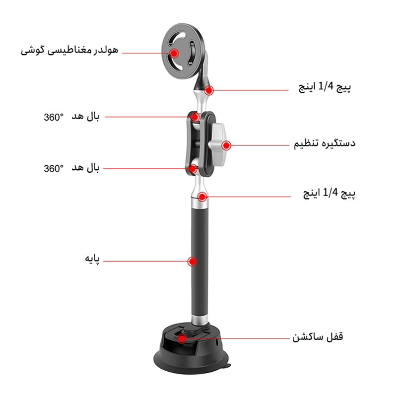 پایه نگهدارنده گوشی موبایل و تبلت پلوز مدل Magnetic