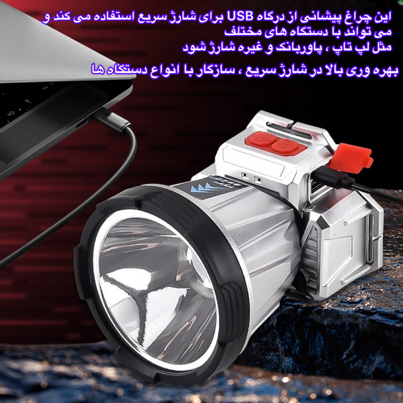 چراغ پیشانی اسمایلینگ شارک مدل TD-0194B با نور مهتابی