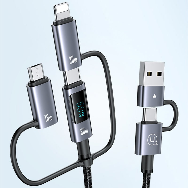 کابل تبدیل usb  usb-c به usb-c  micro usb  لایتنینگ یوسمز مدل sj736 طول 2 متر