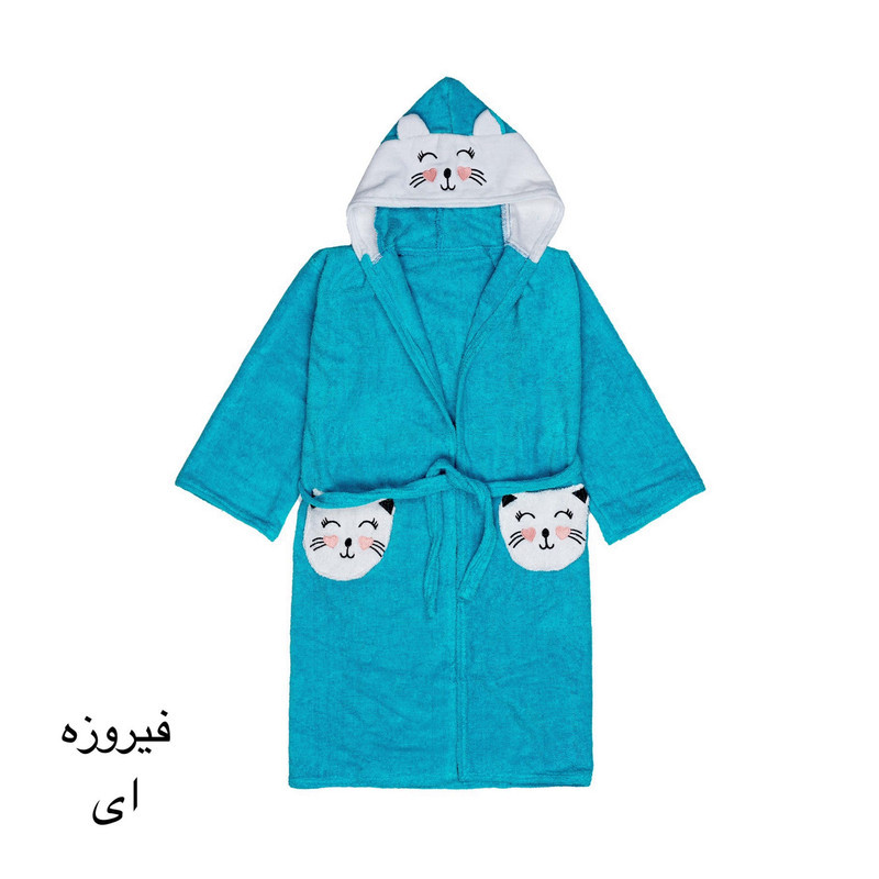 حوله پالتویی کودک هنرمند مدل cat سایز ۱۰۰×۹۰ سانتی متر
