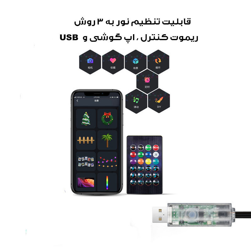 ریسه ال ای دی مدل رنگی RGB طول 10 متر
