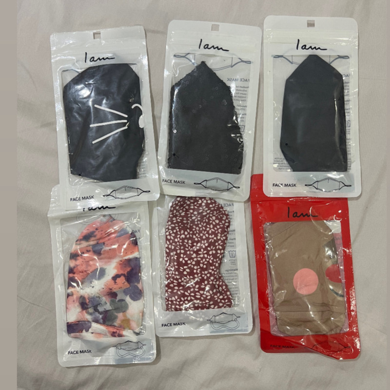ماسک پارچه‌ای دو لایه آی ام مدل Bo90 بسته 6 عددی