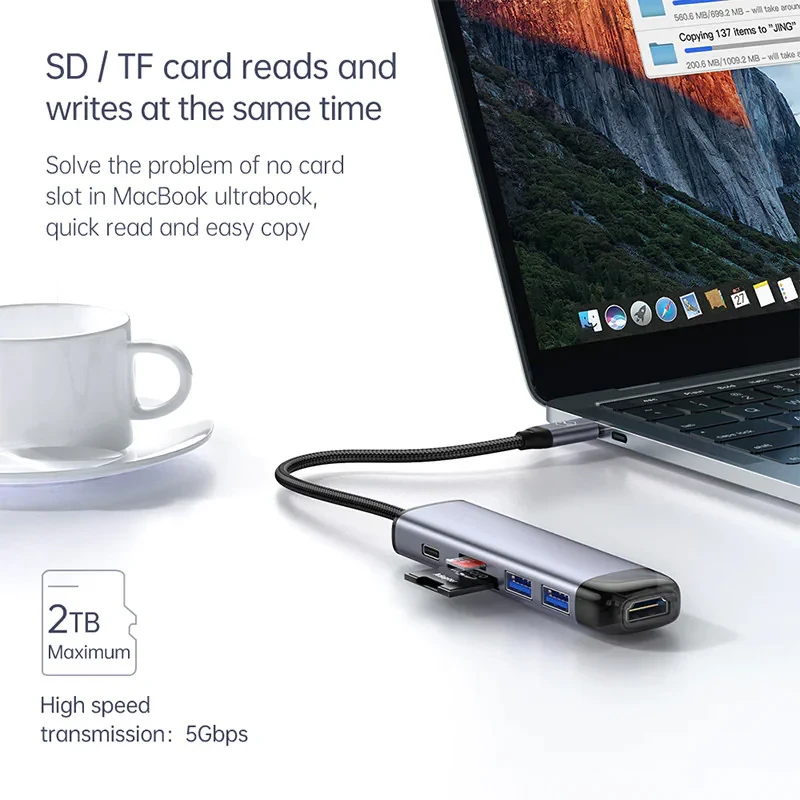هاب 6 پورت USB-C مک دودو مدل HU-7740