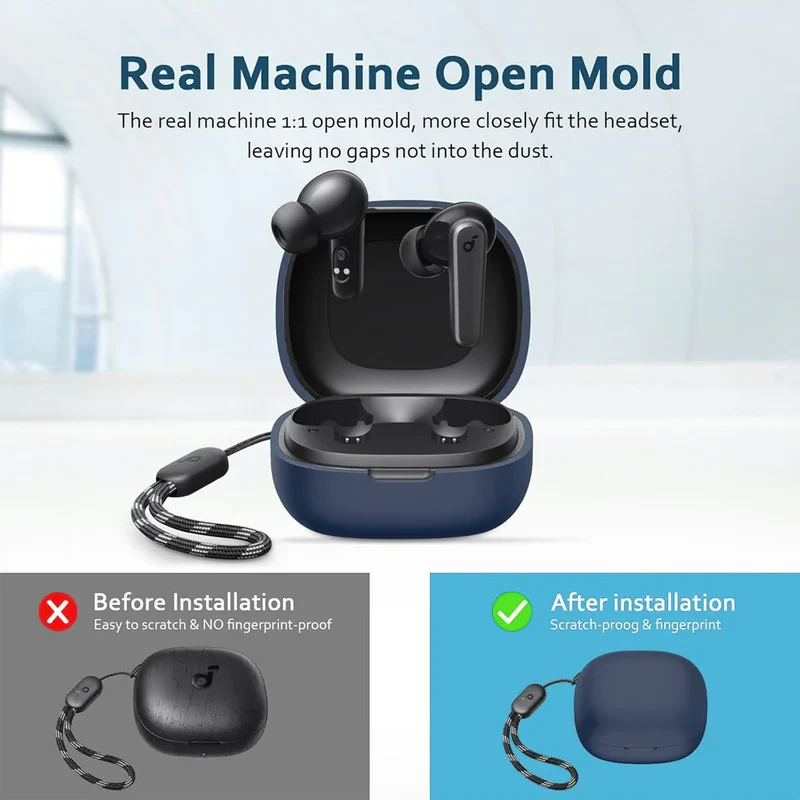 کاور آکوآرا مدل Silicone مناسب برای کیس هدفون بیسیم انکر Soundcore R50i  P20i  P25i