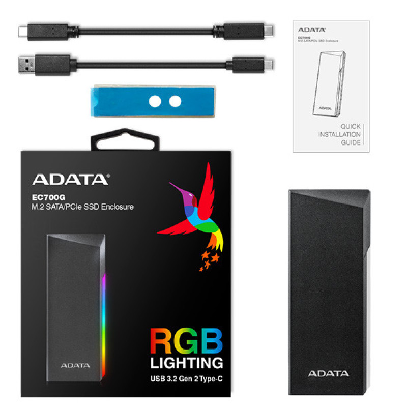 باکس اس اس دی ای دیتا  مدل EC700G  M.2 PCIeSATA SSD