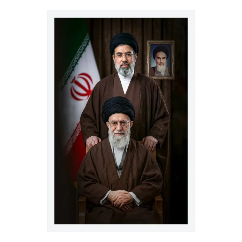 تابلو بکلیت طرح رهبر شهید آیت الله سید علی خامنه ای مدل W-S10613 فریم سفید