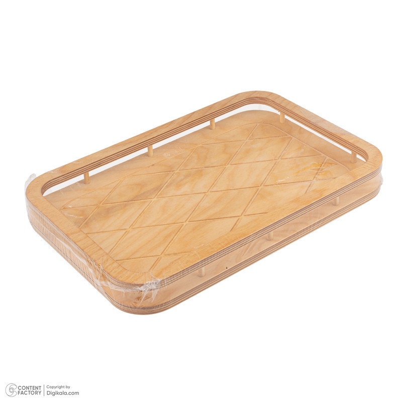 سینی بدون دسته مدل مستطیل طرح سبد سایز 36x24 سانتی متر