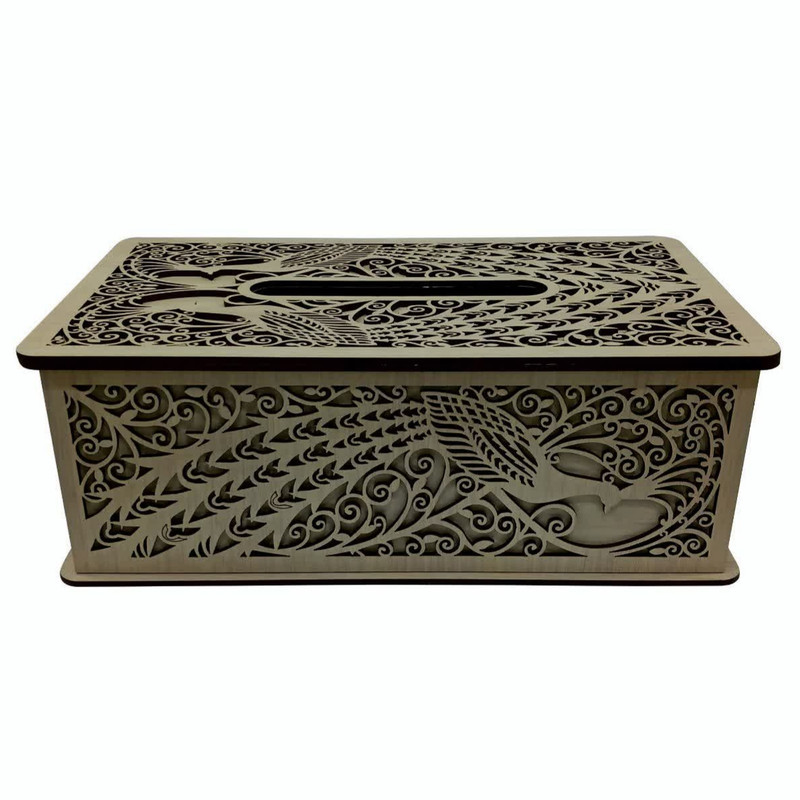 جعبه دستمال کاغذی طرح طاووس مدل ch008