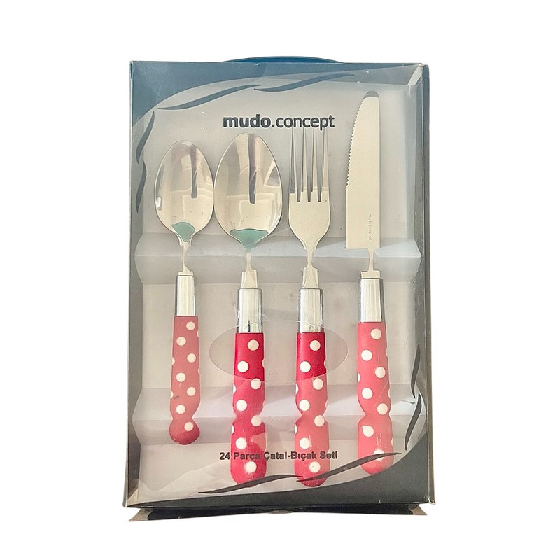 سرویس قاشق و چنگال 24 پارچه 6 نفره مودو کانسپت مدل Polka Dot