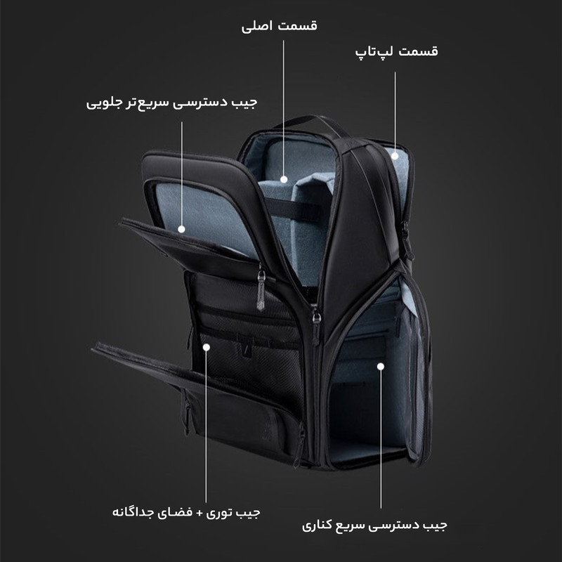 کوله پشتی لپ تاپ آرتیک هانتر مدل B00575 مناسب برای لپ تاپ 14.1 تا 15.6 اینچی