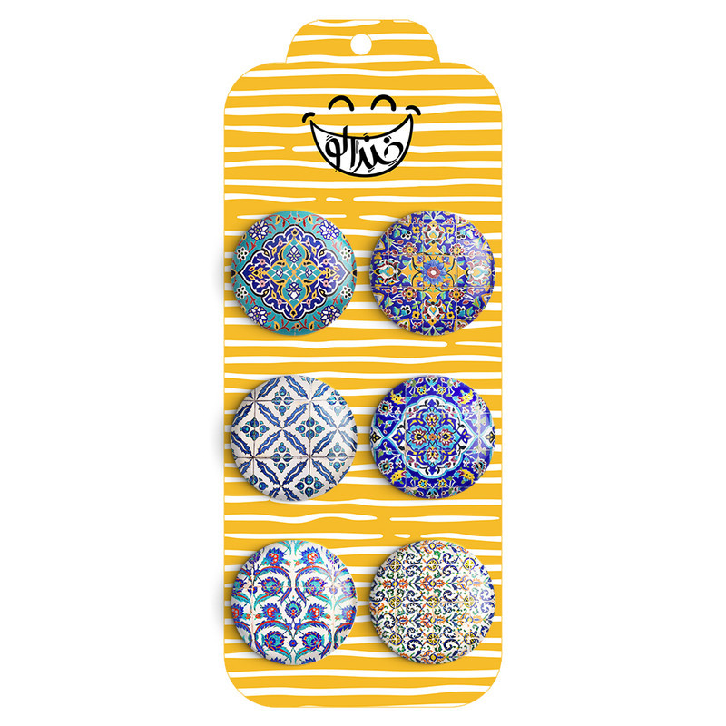 مگنت خندالو طرح کاشی کد 97B مجموعه 6 عددی