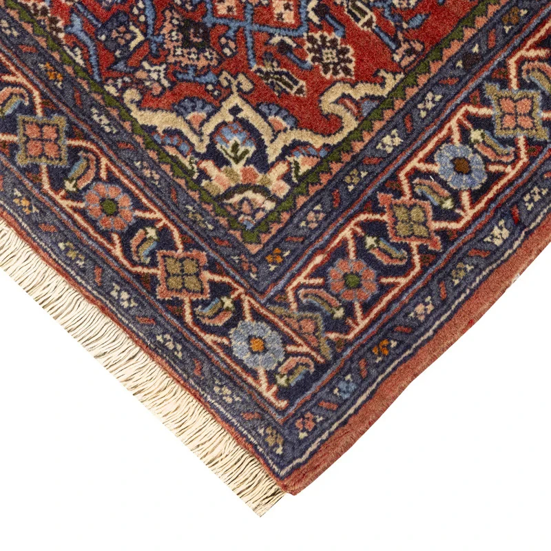 فرش دستبافت 0,5 متری مدل ساروق کد 45P9589 زمینه لاکی