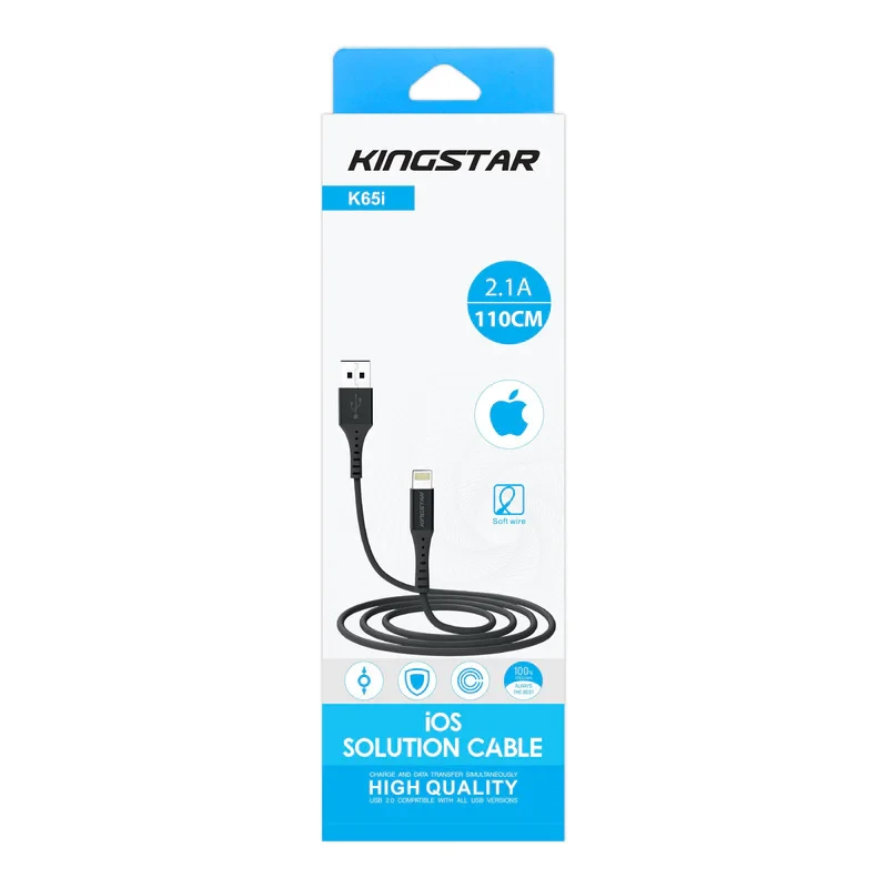 کابل تبدیل USB به لایتنینگ کینگ استار مدل k65i طول 1.1 متر