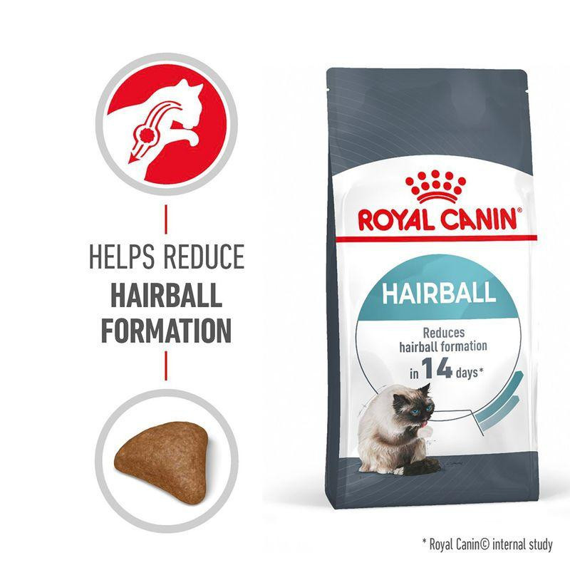 غذا خشک گربه رویال کنین مدل Hairball Care وزن 2 کیلوگرم به همرا بستنی گربه گربه