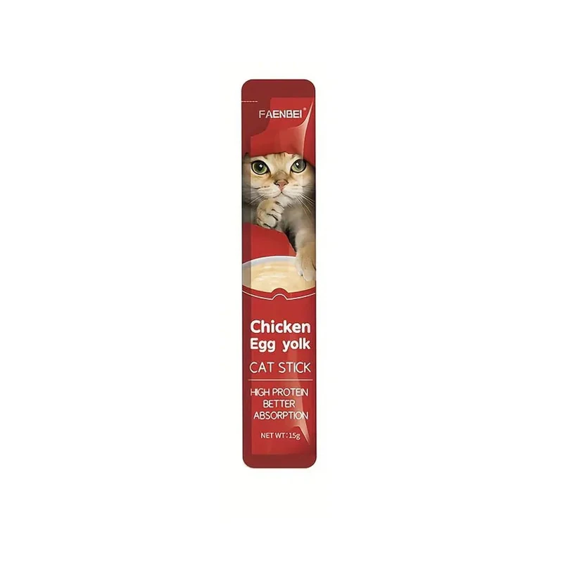 بستنی گربه فنبی مدل پیشگیری طعم مرغ و زرده تخم مرغ وزن 15 گرم