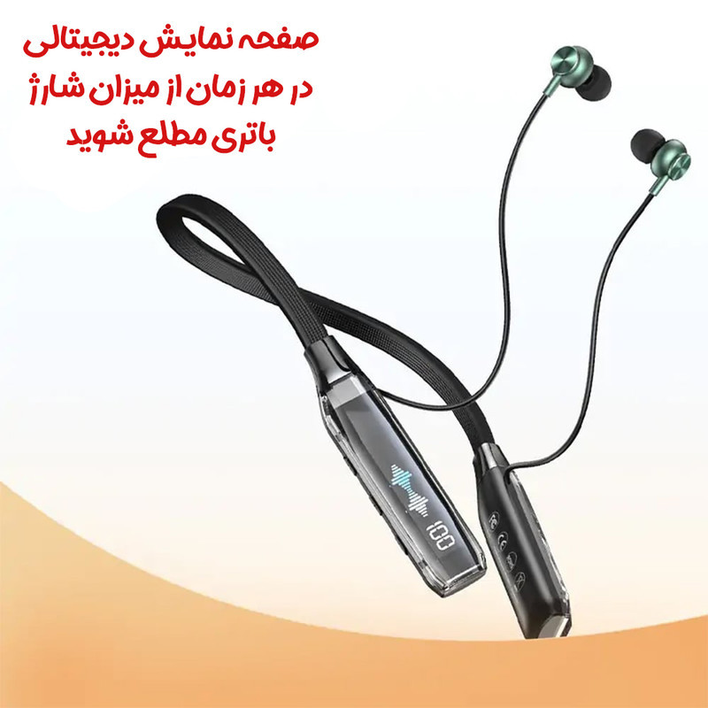 هدفون بلوتوثی گردنی ریمکس مدل RB-S20 با حذف نویز HD، درگاه شارژ USB Type-C، با قابلیت اتصال به چند دستگاه، طراحی ارگونومیک، مقاوم در برابر رطوبت و عرق