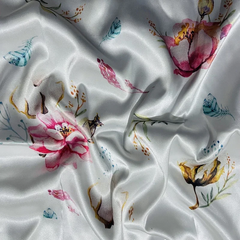 رو بالشی مدل ساتن ابریشم طرح گل پنبه به همراه چشم بند
