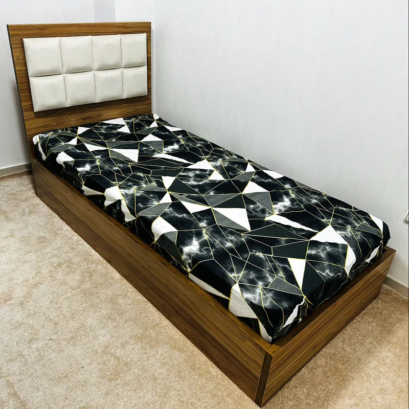 ملحفه ناتوسا مدل هندسی یک نفره سایز 140x240 سانتی متر