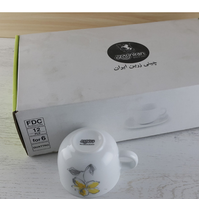 سرویس چای خوری 12 پارچه چینی زرین ایران مدل والنسیا درجه عالی