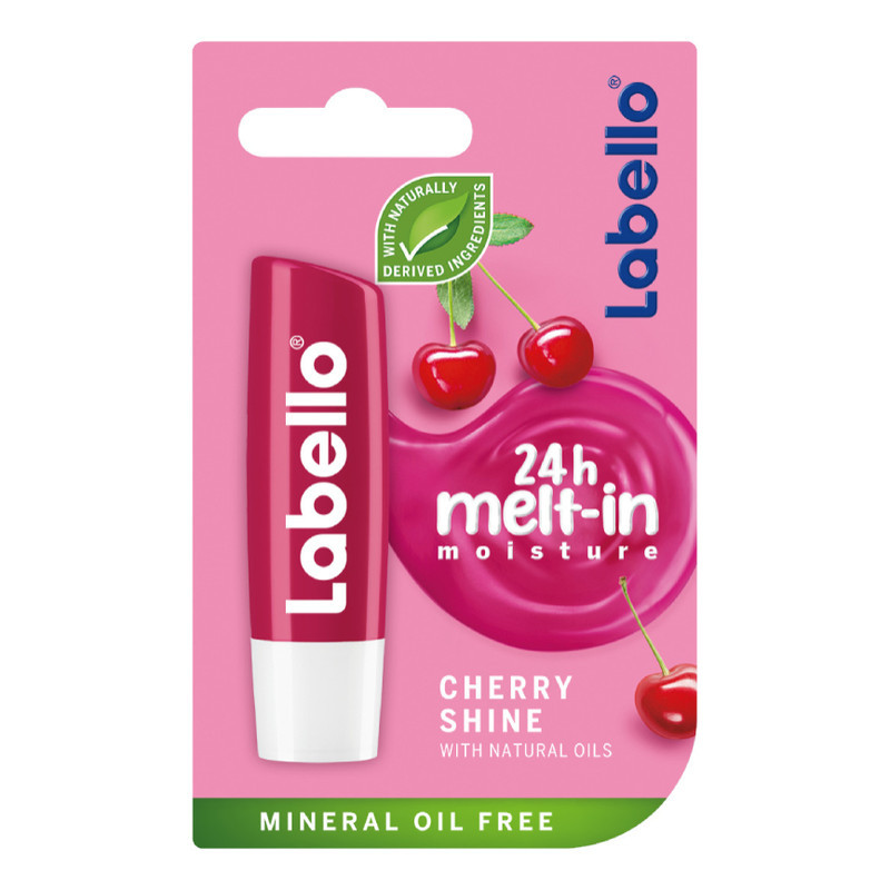 بالم لب لابلو مدل CHERRY SHINE با عصاره آلوئه‌ورا، شی‌باتر و گیلاس، مرطوب‌کننده و مغذی با ویتامین E، مناسب پوست خشک، فرم ماتیکی و رنگ قرمز روشن
