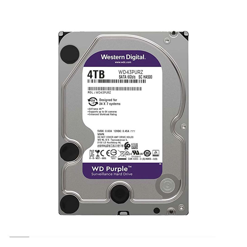هارد دیسک اینترنال وسترن دیجیتال مدل Purple WD43PURZ ظرفیت 4 ترابایت