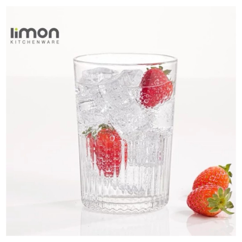 لیوان لیمون مدل شیاردار کد 350Ml بسته 3 عددی
