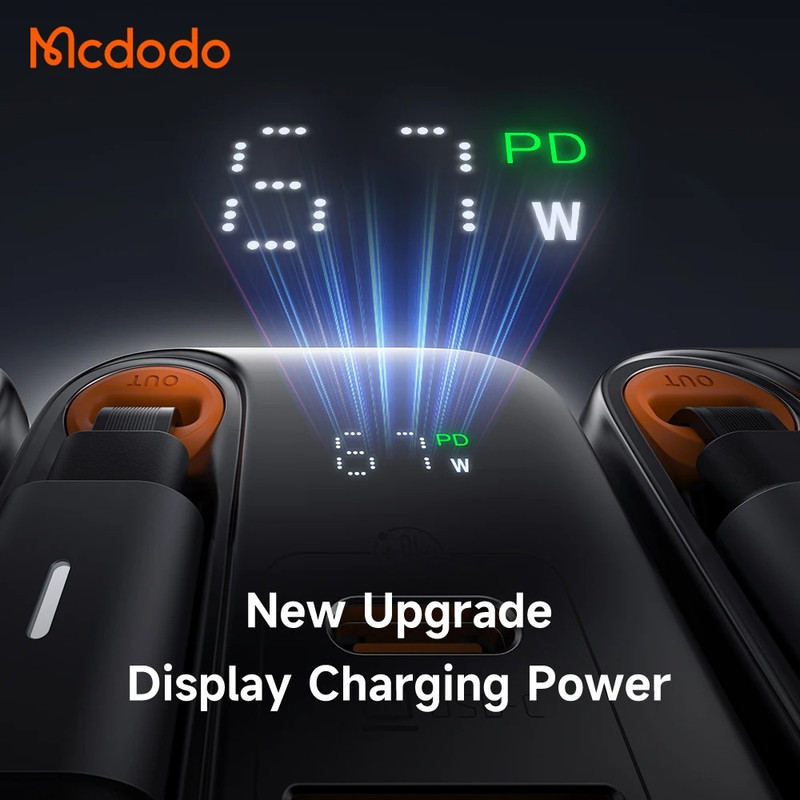 شارژر دیواری 67 وات مک دودو مدل CH-4100 به همراه کابل متصل به بدنه USB-C