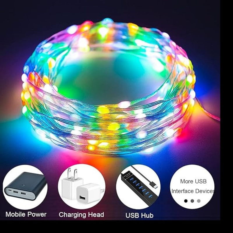 ریسه ال ای دی مدل فول کالر هوشمند بلوتوثی کد RGB IC usb 5v طول 10 متر