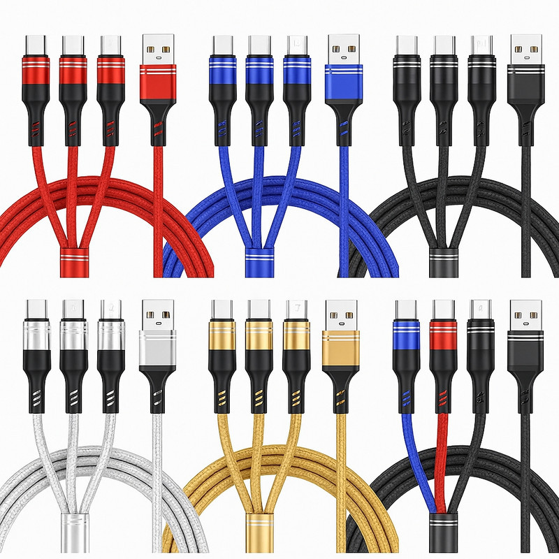 کابل تبدیل USB به micro USB  USB-C  لایتنینگ سمگپرس مدل دیتا پلاس طول یک متر