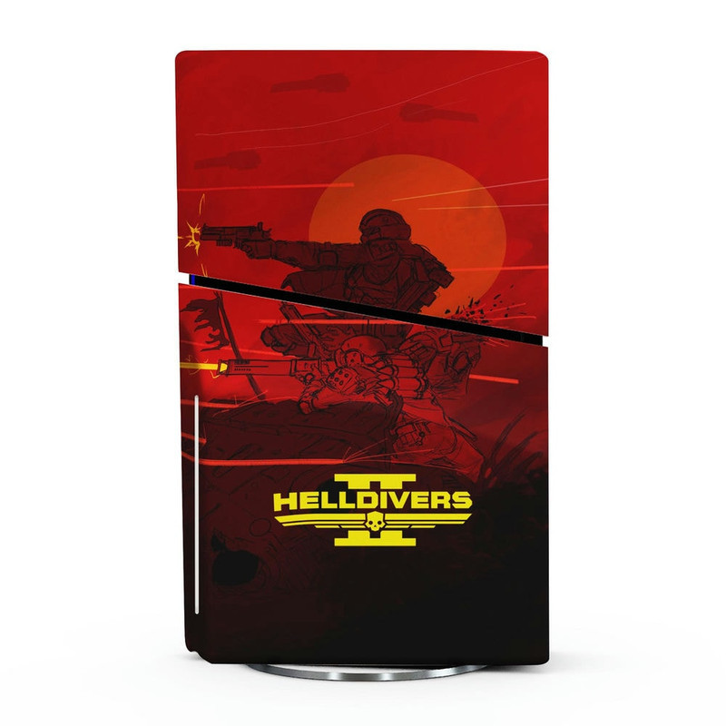 برچسب کنسول بازی پلی استیشن 5 اسلیم هاماگراف مدل helldivers 2 مناسب برای دستگاه دیسک خور