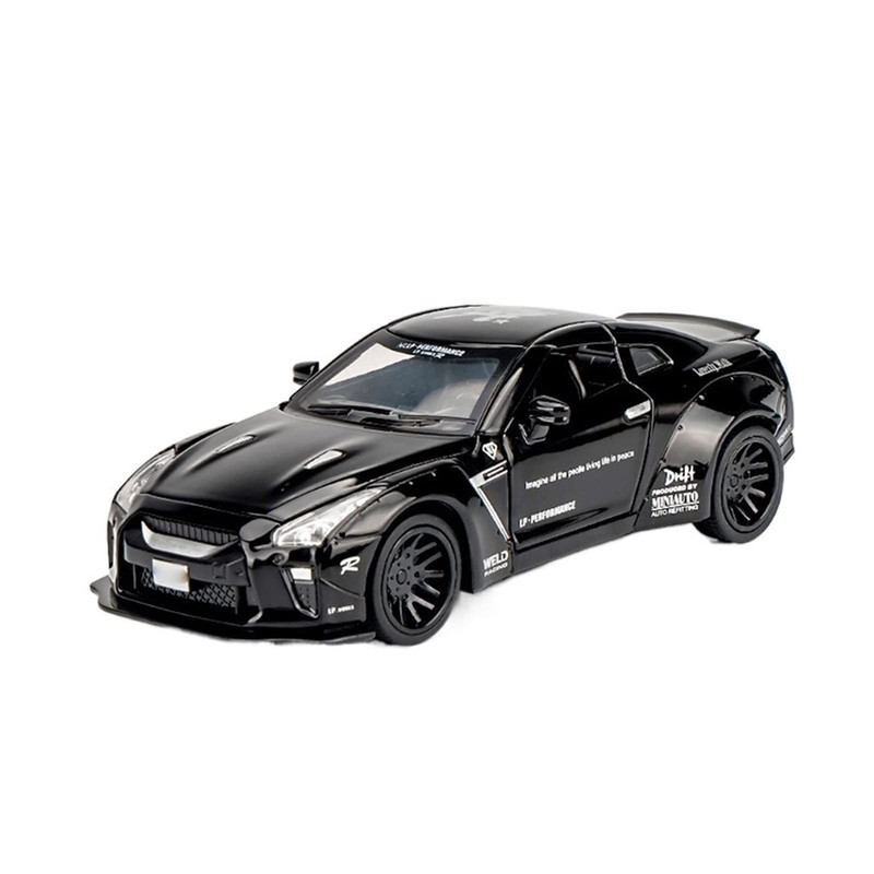 ماکت ماشین ناب سل مدل نیسان جی تی آر فلزی موزیکال چراغدار اسپرت NISSAN GTR SPORT به همراه جاسوییچی