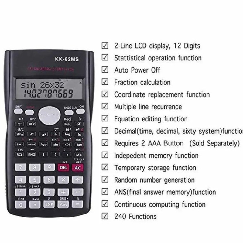ماشین حساب کرونی مدل مهندسی کد KK-82ms