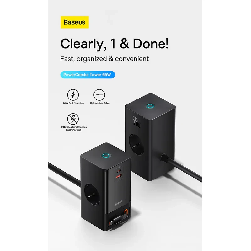 چندراهی برق بیسوس مدل B-PS301 65W