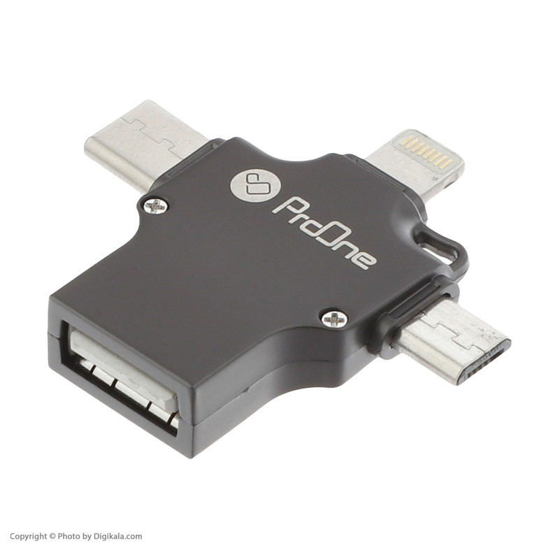 مبدل USB2 به USB-C  micro USB  لایتنینگ پرووان مدل PCO04