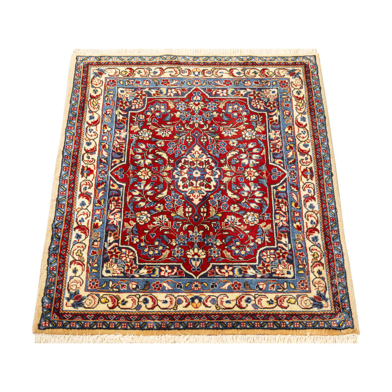 فرش دستبافت نیم متری طرح ساروق کد 45P580 زمینه لاکی