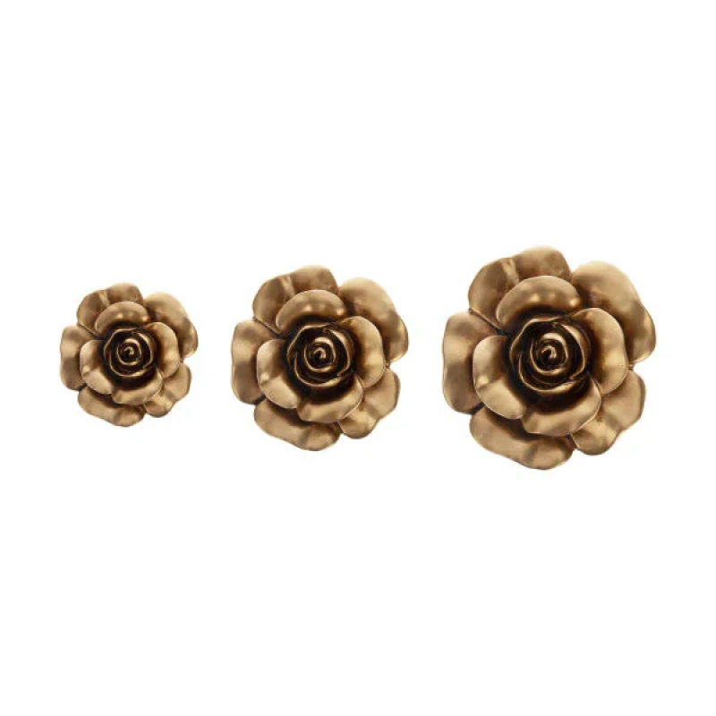 دیوارکوب تزیئنی مدل گل رز کد RM-6979 مجموعه 3 عددی