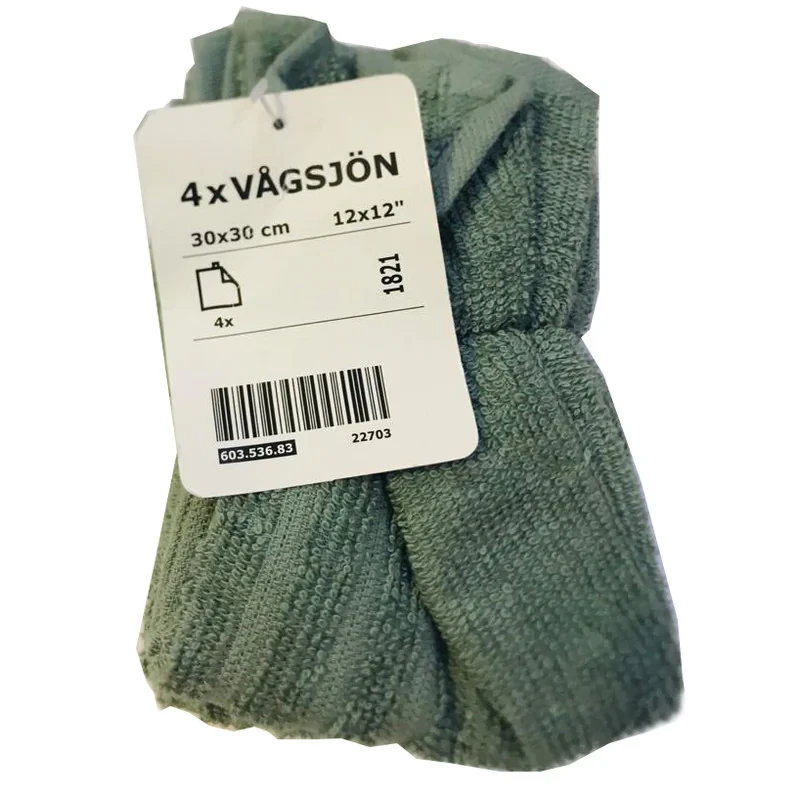 حوله دستی ایکیا مدل VAGSJÖN سایز 30x30 سانتی متر بسته 4 عددی
