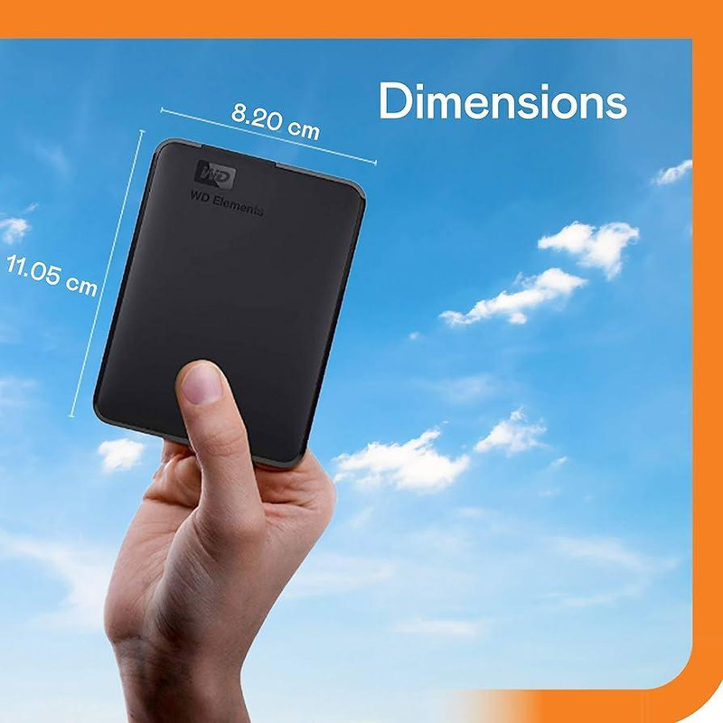 هارد اکسترنال وسترن دیجیتال مدل ELEMENTS ظرفیت یک ترابایت دارای رابط USB Type-A 3.2