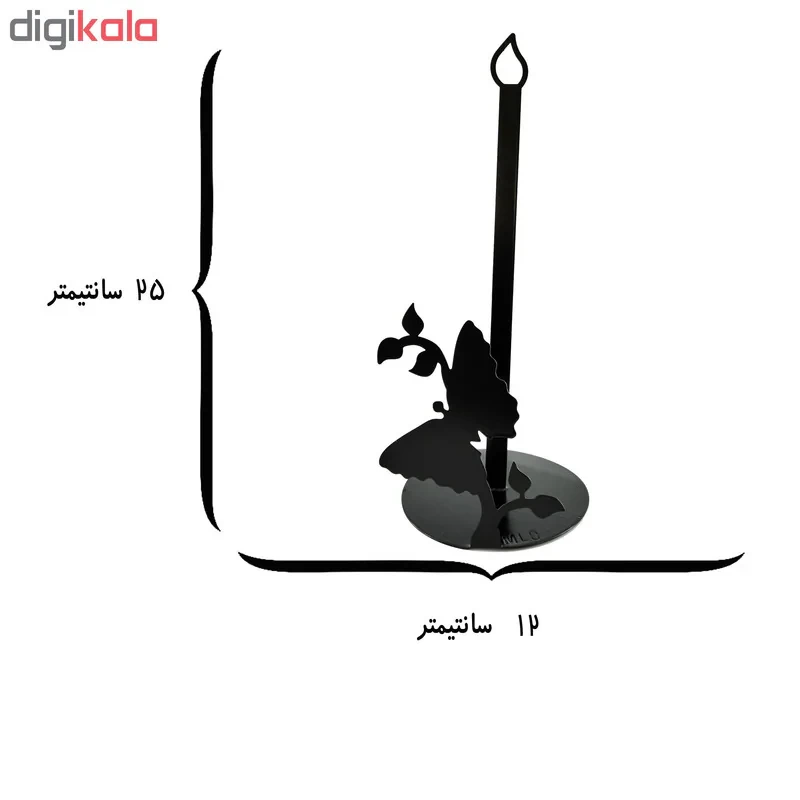 پایه رول دستمال کاغذی ملو طرح پروانه 1 کد KMJ16