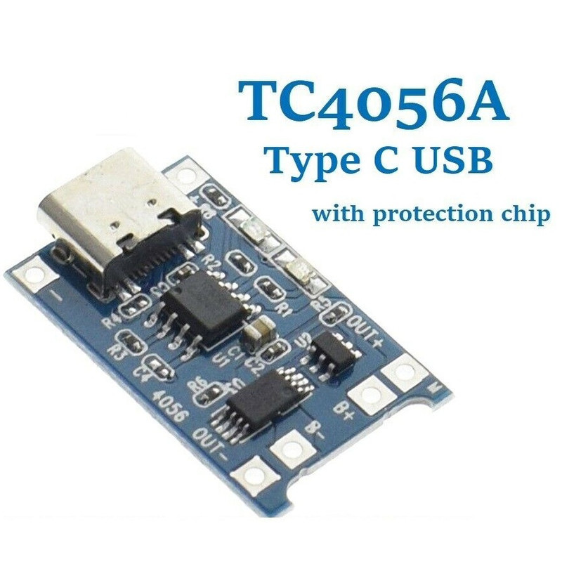 ماژول شارژ باتری لیتیومی مدل TP-4056TYPEC بسته 4 عددی