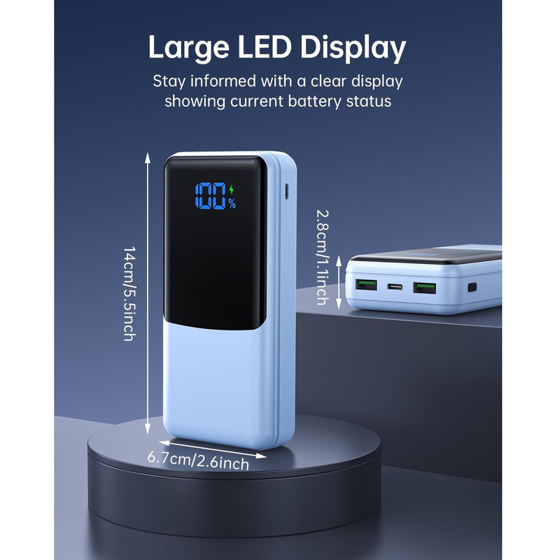 پاوربانک 30 وات مدل P300 ظرفیت 27000 میلی‌آمپرساعت به همراه کابل USB-C