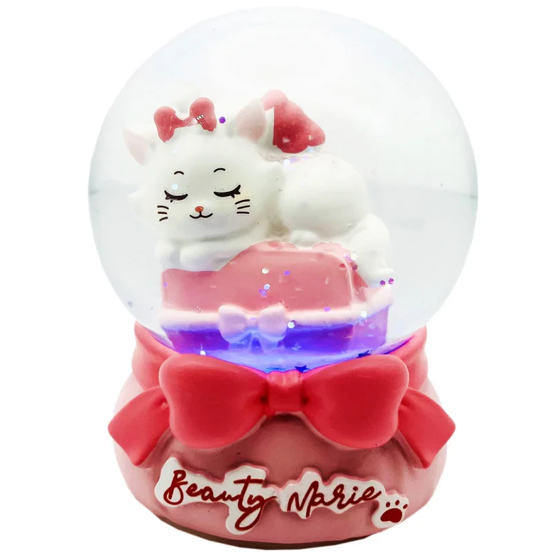 گوی چراغ‌دار مدل BEAUTY MARIE طرح گربه اشرافی کد D7134
